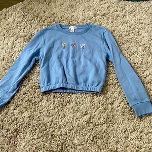 Cropped Long sleeve thin girls sweatshirt